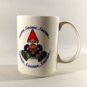 Unique Gnome, Gnome, Gnome Coffee / Tea Mug, White with Extra Large Handle